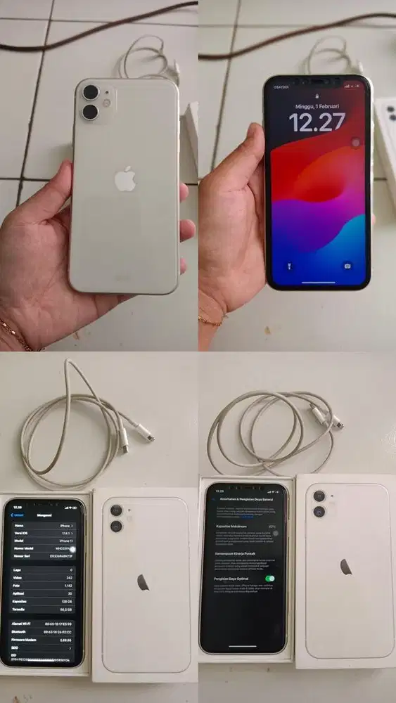 JUAL IP 11 128 IBOX SECOND BH 82% FULL SET