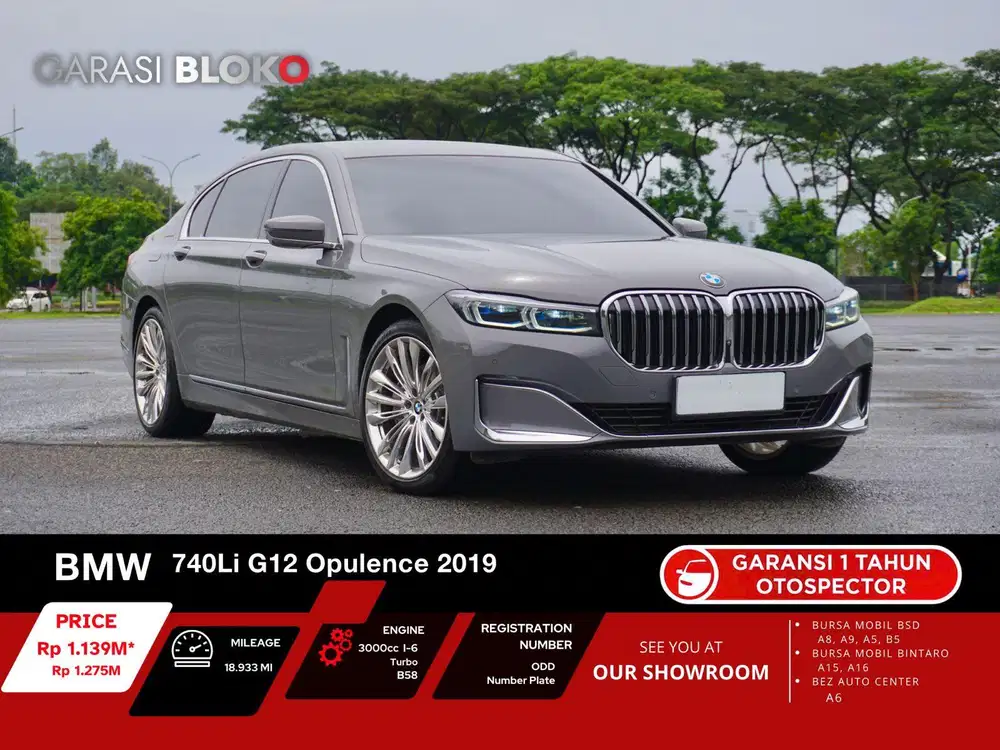 (Odo 18rb) BMW 740li G12 Opulence B58 2019 / 2021