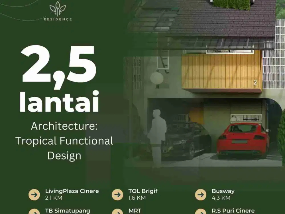 [HOT]Dijual Rumah Baru Design Tropical 2Lt Dkt RS Puri Cinere Gandul Cinere Kota Depok QUA