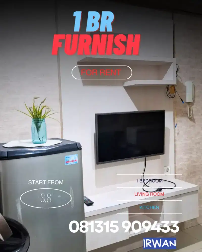 Apartemen Bassura City Sewakan 1 Bedroom Furnished Bulanan Tahunan