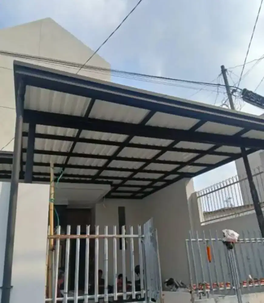 Kanopi alderon single layer kombinasi list profil talang air