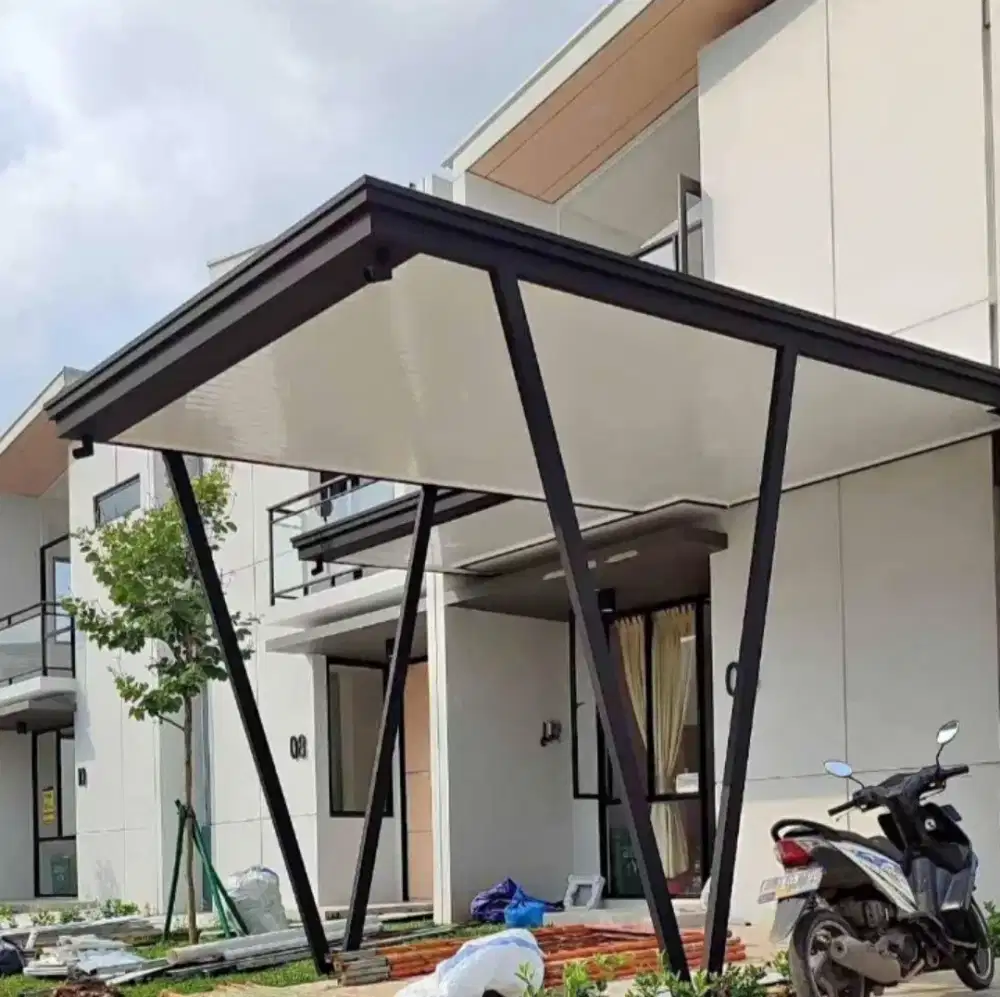 Kanopi alderon single layer+plafon pvc list profil talang air