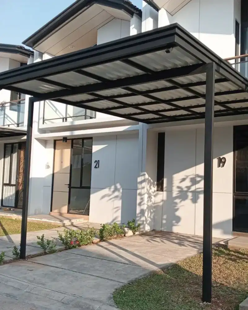 Kanopi alderon single layer kombinasi list profil talang air