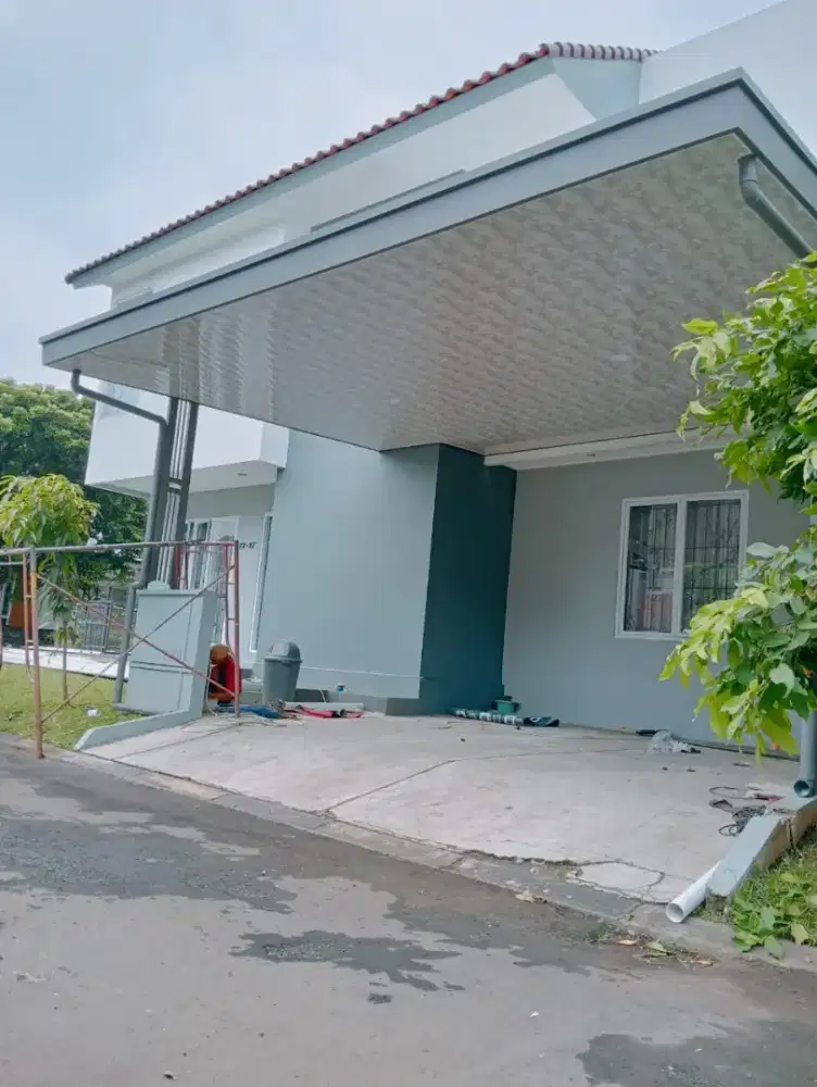 Kanopi alderon double layer+plafon pvc list profil talang air