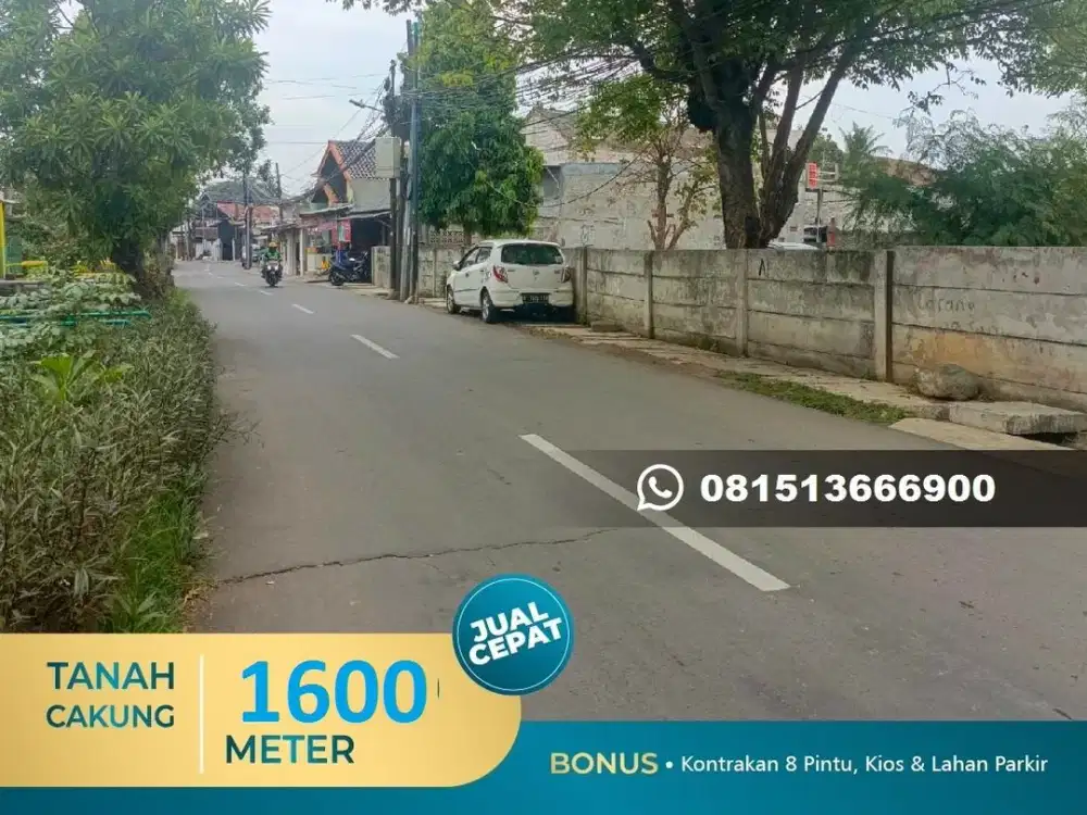Jual Tanah Cakung Jakarta Pinggir Jalan Pagar Keliling Bonus Kontrakan