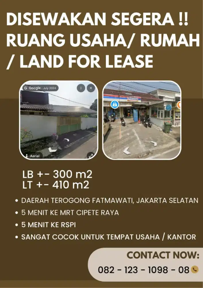 Disewakan Rumah Cocok Untuk Usaha di Jaksel