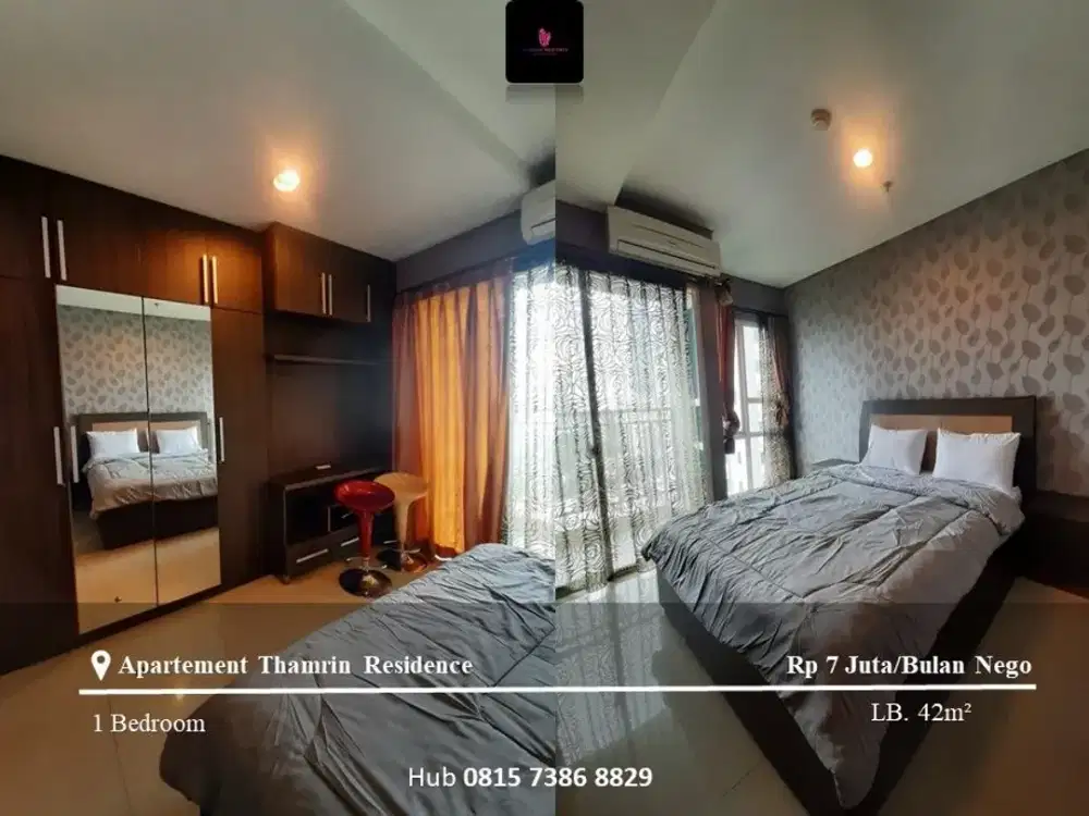 Disewakan Apartement Thamrin Residence Mid Floor 1BR Furnished