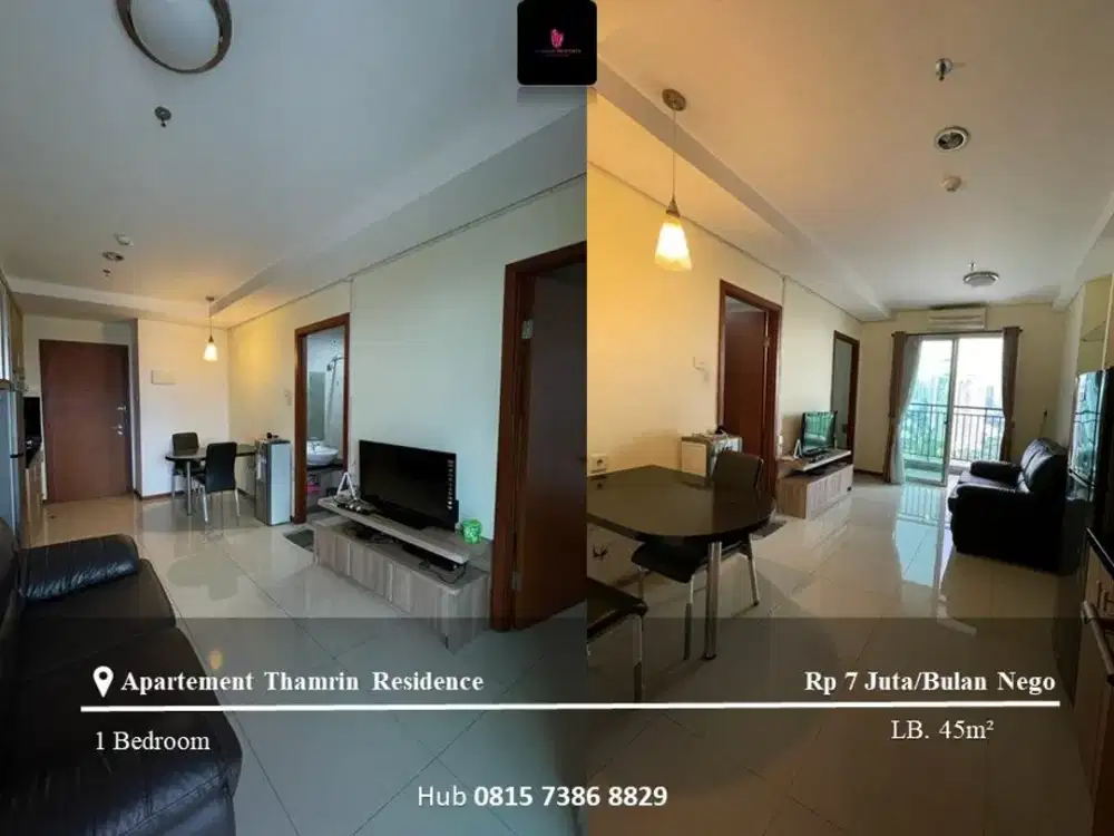 Disewakan Apartement Thamrin Residence Mid Floor 1BR Fully Furnished