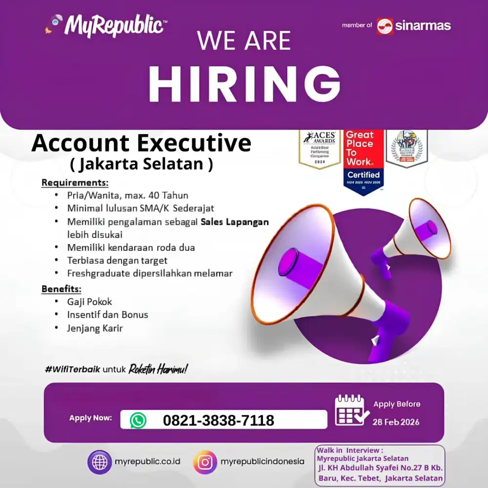 Sales Wifi Myrepublic Jakarta Selatan