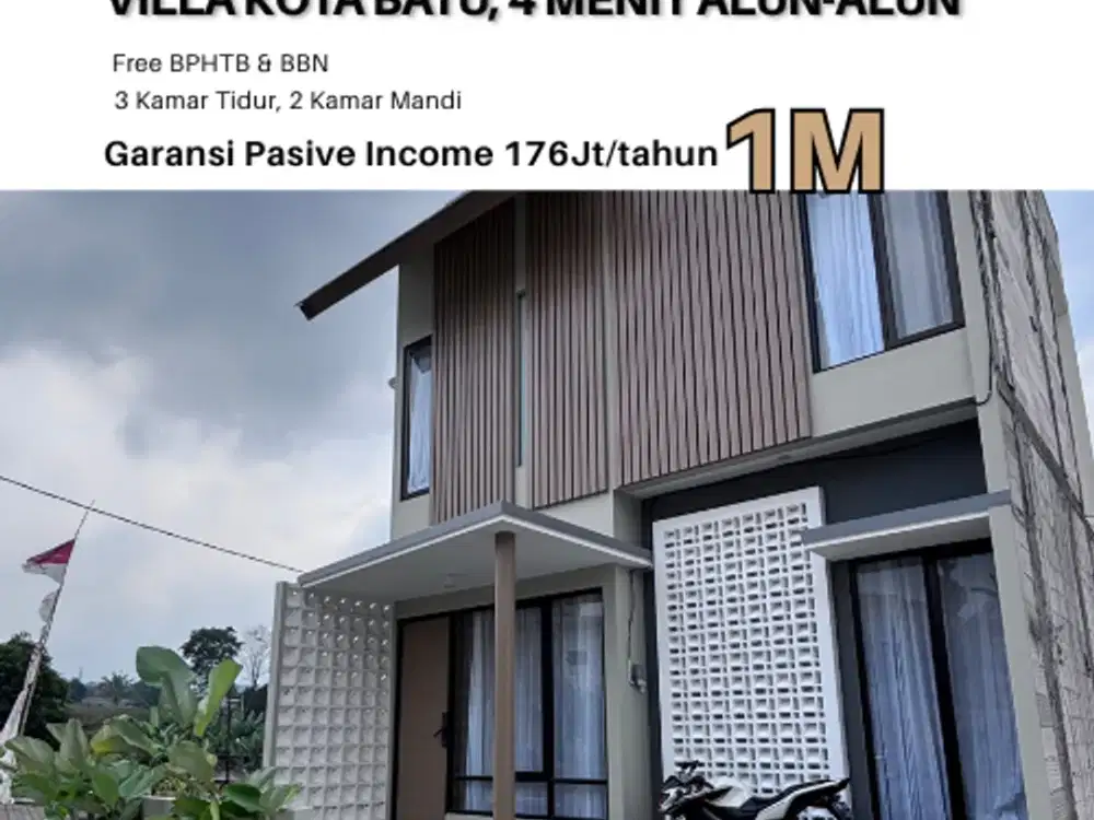 Garansi Passive Income 2 Tahun Villa Floga Dekat Alun Alun Batu Akses Mudah