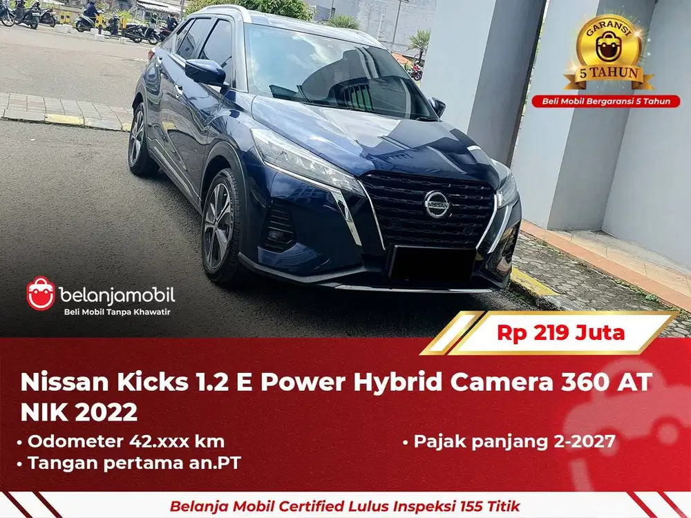 [ GARANSI 5TH ] Nissan Kicks 1.2 E Power Hybrid Camera 360 2022/2023