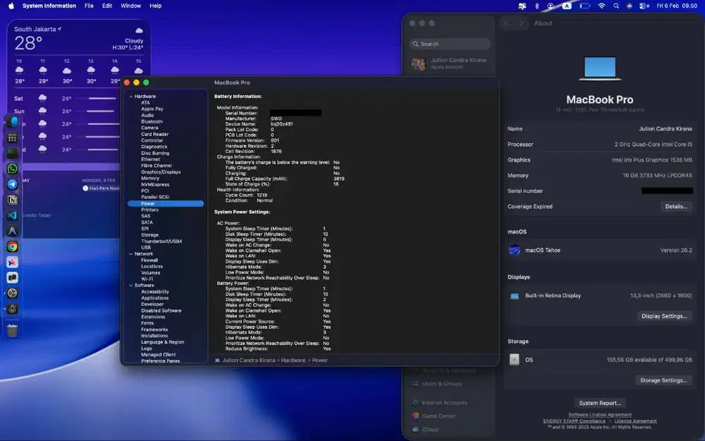 MacBook Pro 2020 RAM 16GB SSD 512GB - 4 Thunderbolt Port FULLSET