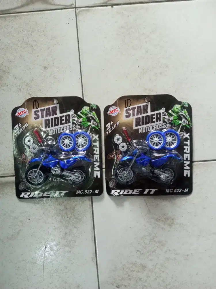 Mainan anak star rider motorcross metalik