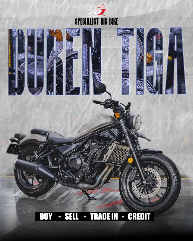 Honda Rebel 500cc Rebel500 Km 8.000an warna Silver Full Paper