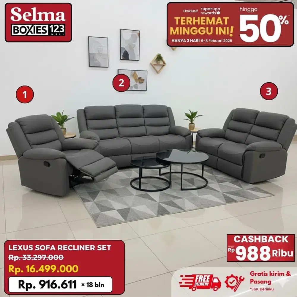 Sofa lexus set ruangan tamu