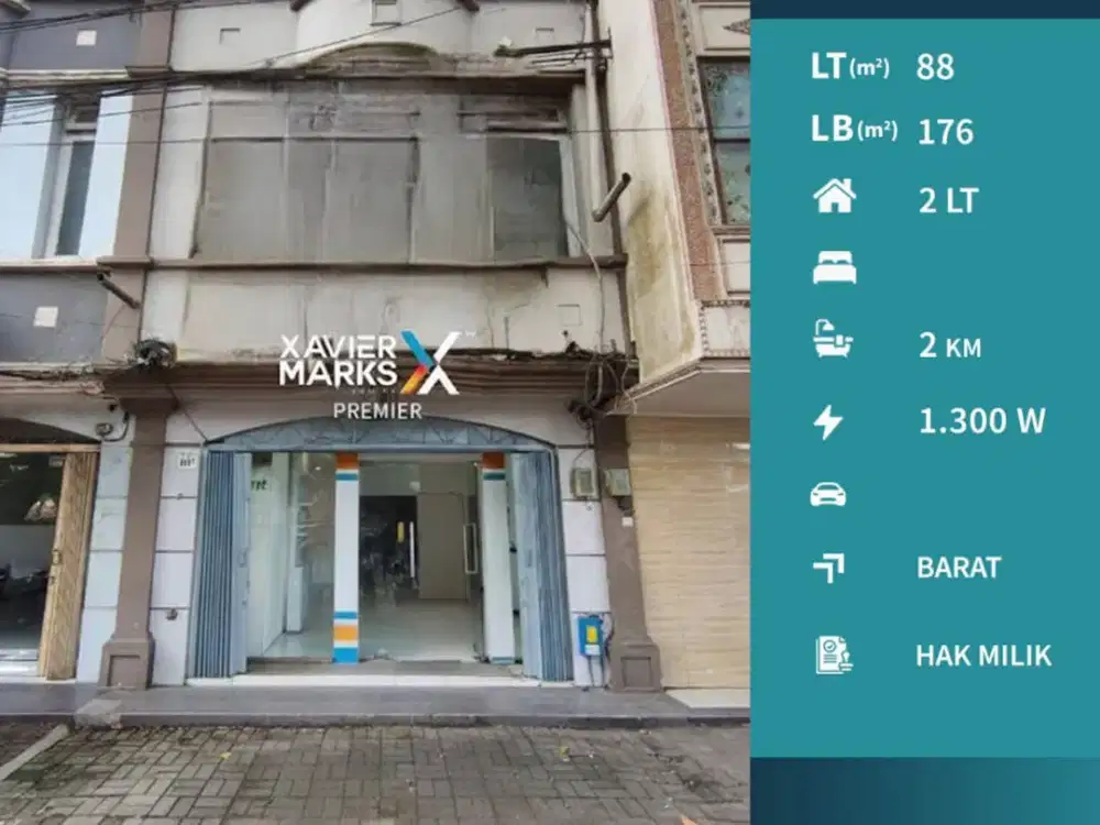 Dijual Ruko 2 Lantai Kawasan Komersial di Jl Ahmad Yani Malang