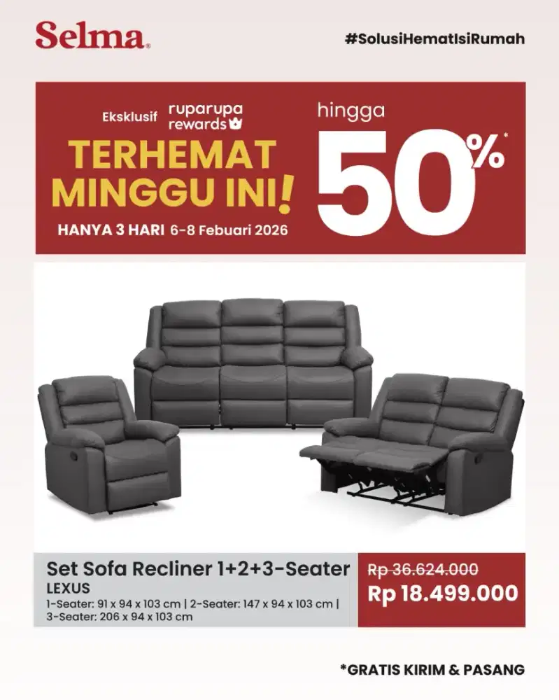 Sofa set Lexus recliner 3+2+1 seater