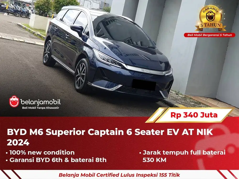 [ GARANSI 5TH ] BYD M6 M 6 Superior Captain 6 Seater EV 2024/2025