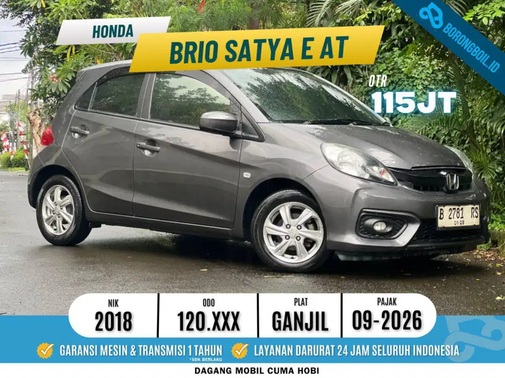 Termurah! Honda Brio E CVT 2018 Abu Abu | Jazz Yaris Mobil kecil