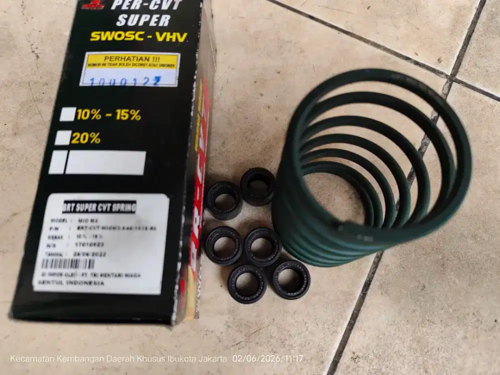 Per CVT BRT 10-15% dan roller ex mio m3