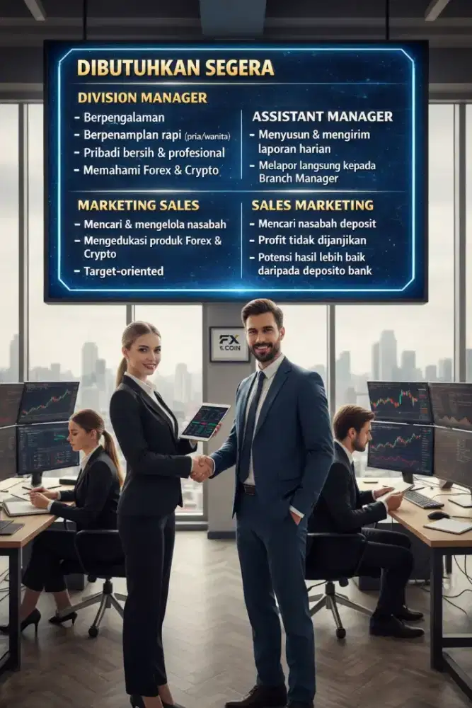 Dicari Sales Broker Forex Marketing