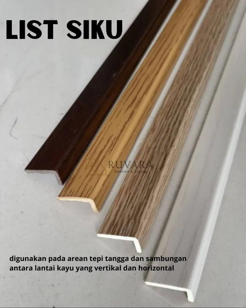 Plint Siku Tangga PVC Panjang 240cm | List Sudut Tangga Rapi & Aman