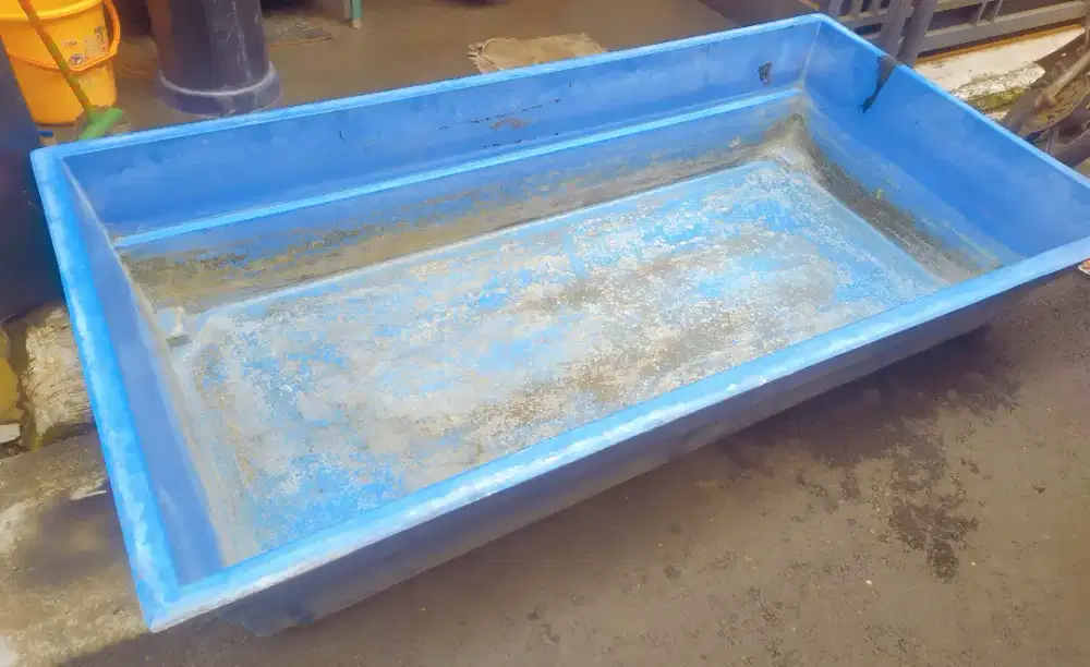Jual bak fiber kolam koi, kura uk 200x100x40 bonus tabung filter +ikan