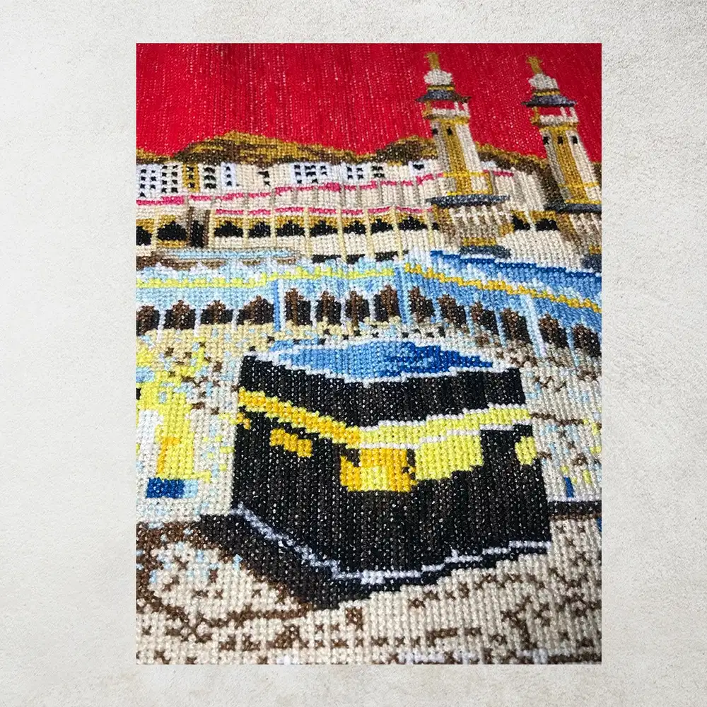 Lukisan Strimin Gambar Kristik Dekorasi Kabah Baitullah Masjidilharam