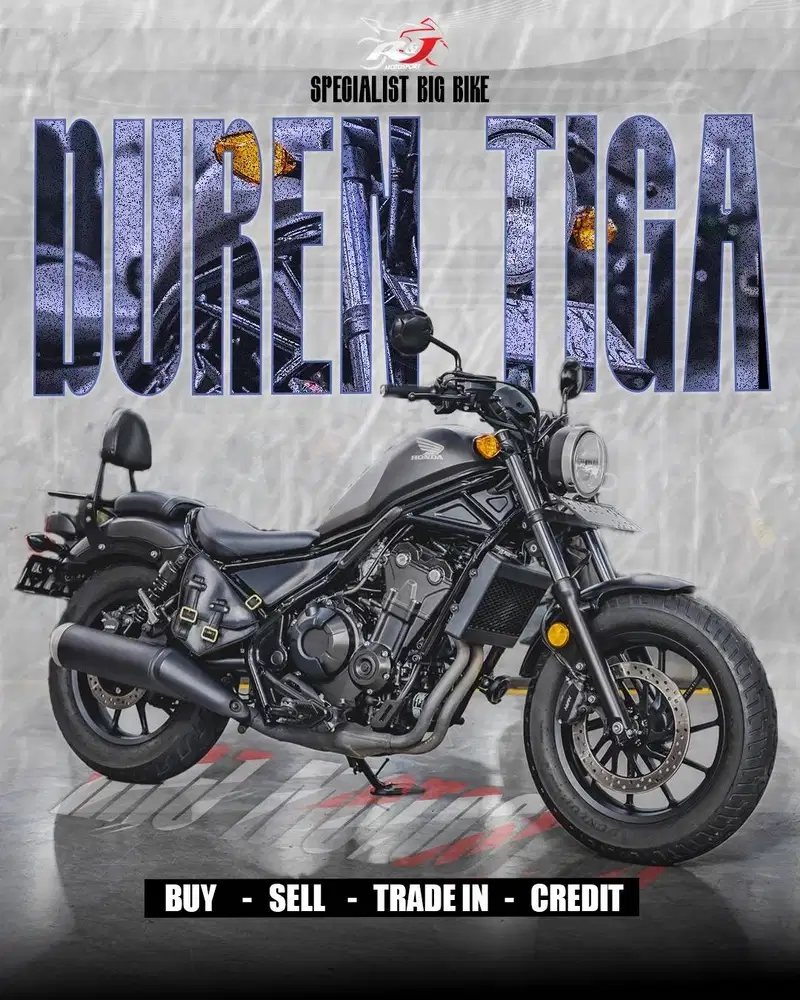 Honda Rebel 500 Rebel500 Km 1.000an warna Abu Abu Full Paper