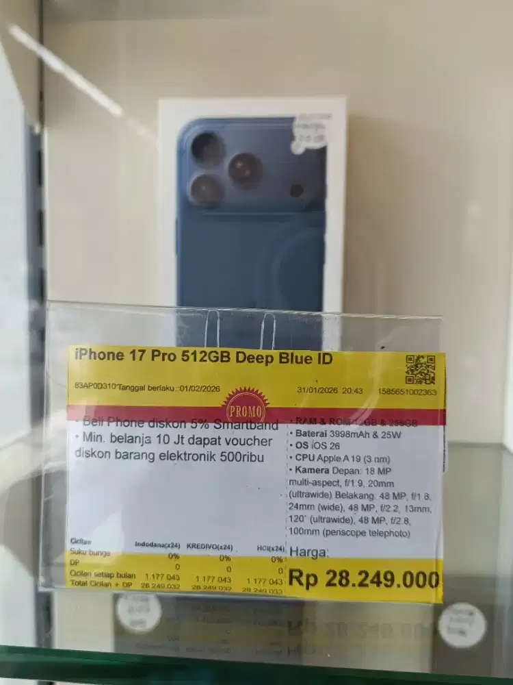 Kredit Kredivo iPhone 17 pro 512GB Bunga 0 Tanpa Dp