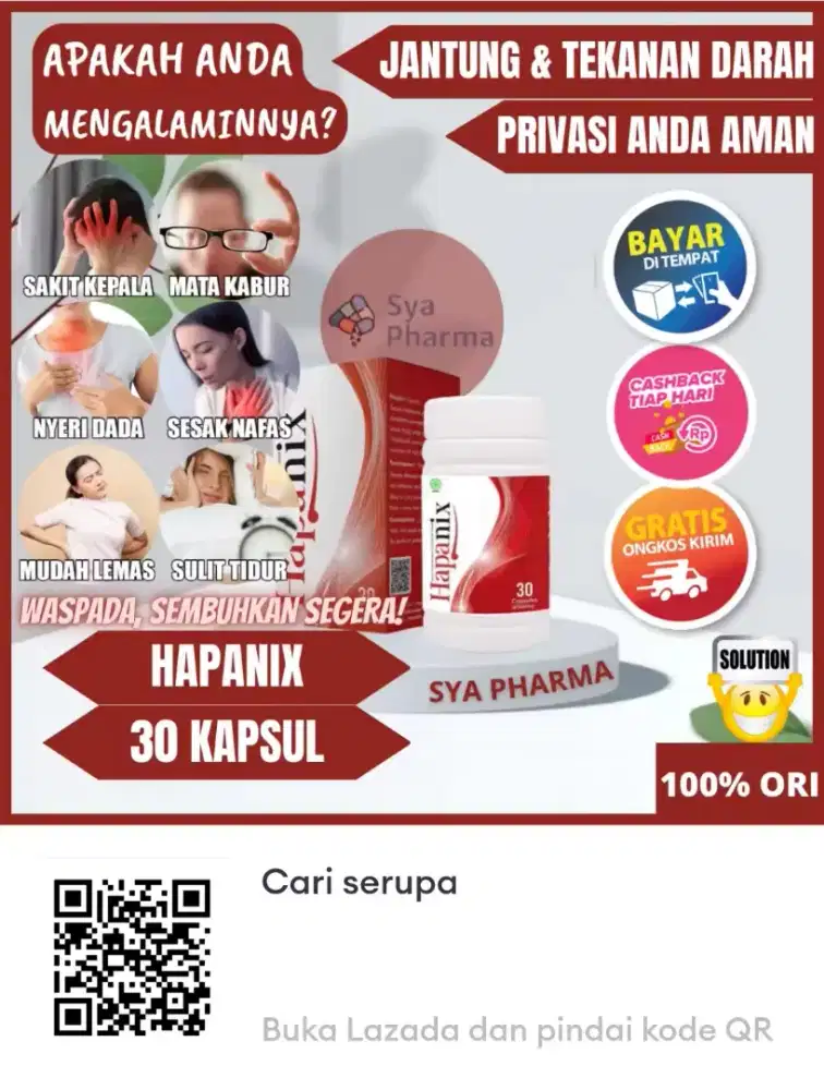 Hapanix Obat Darah Tinggi Ibu Menyusui dan Hamil 30 Kapsul