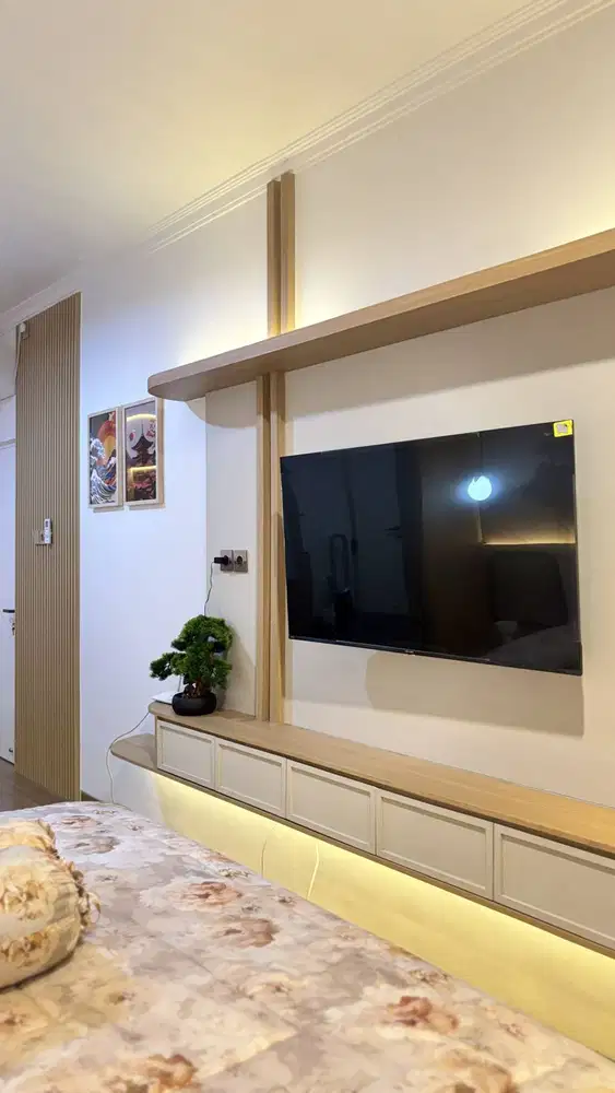 Backdrop TV Japandi Natural (Custom)