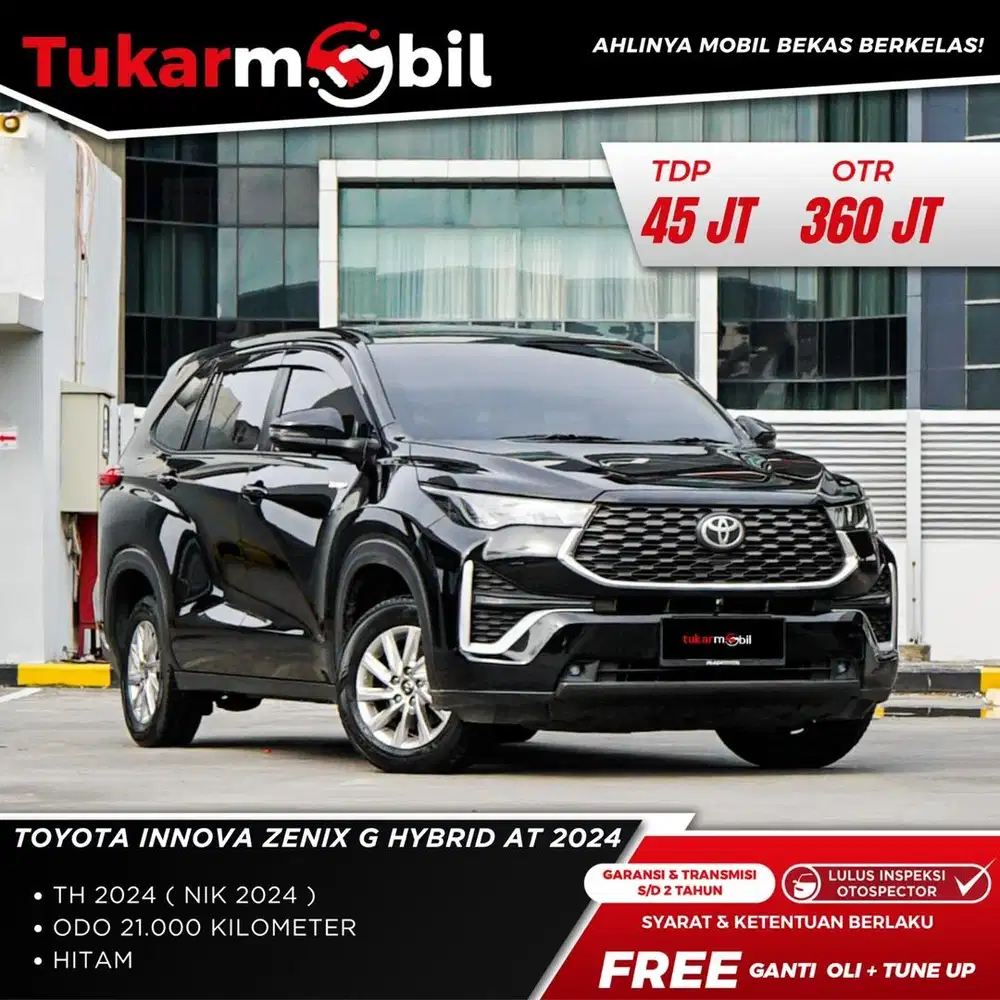 [BERGARANSI] TOYOTA INNOVA ZENIX G HYBRID MATIC TAHUN 2024 HITAM