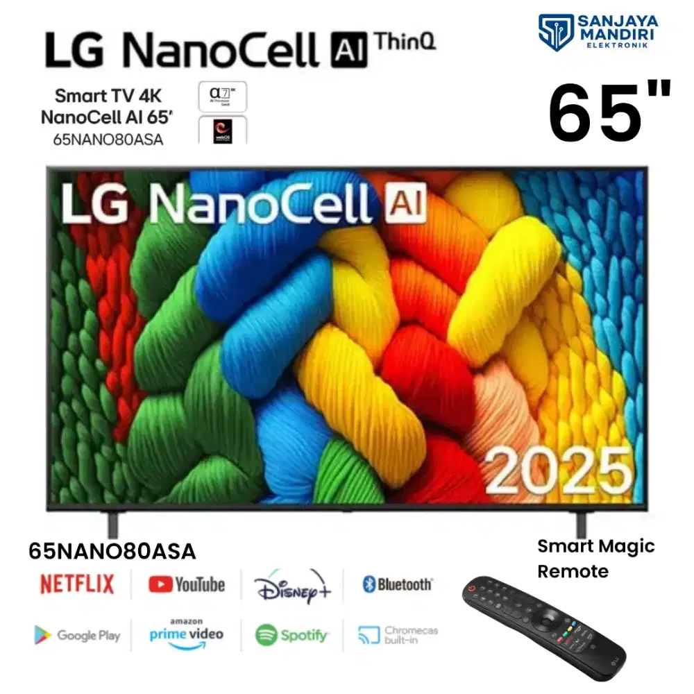 LG NanoCell TV 4K Smart TV 65 Magic Remote AI 2025 Alpha 7 4K AI