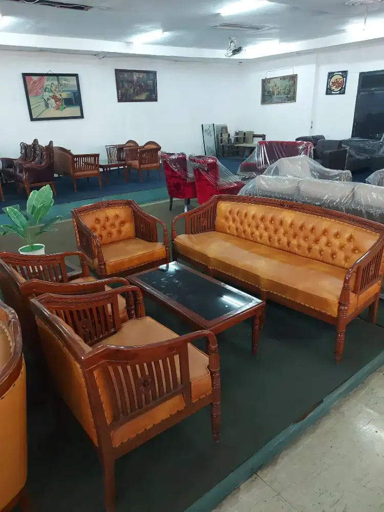 SET Kursi Tamu Kayu Jati Jepara SHERATON 3111 + Meja Tamu + Meja Sudut