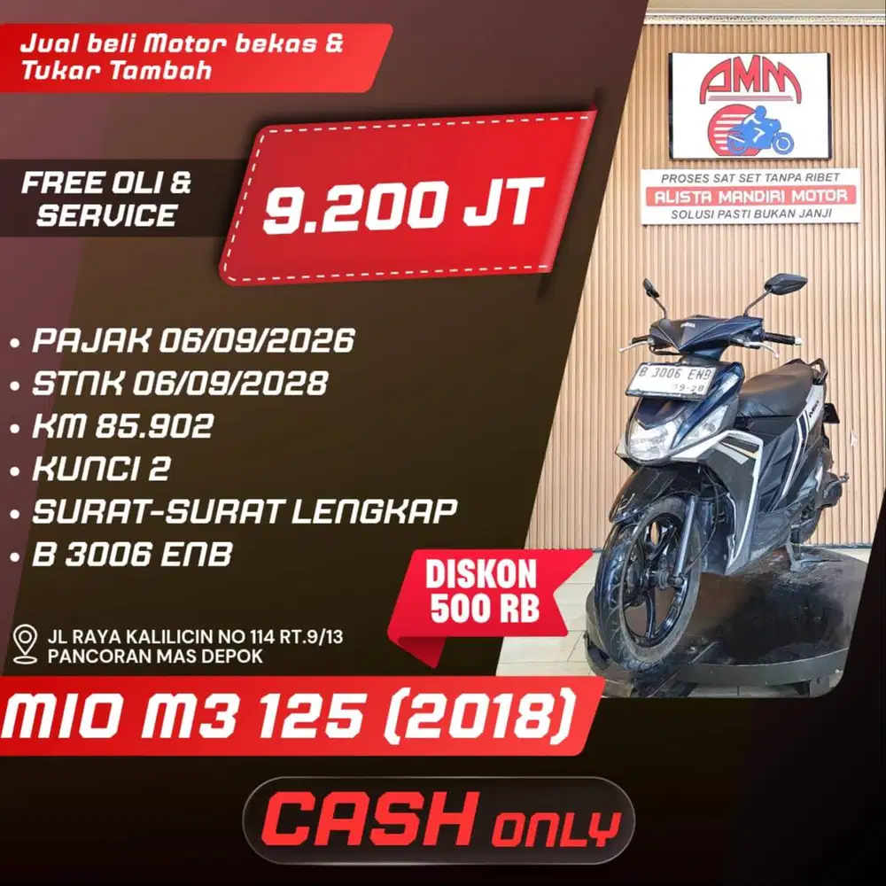 MIO M3 2018 PAJAK HIDUP KUNCI 2 CASH / KREDIVO INDODANA GOPAYLATER