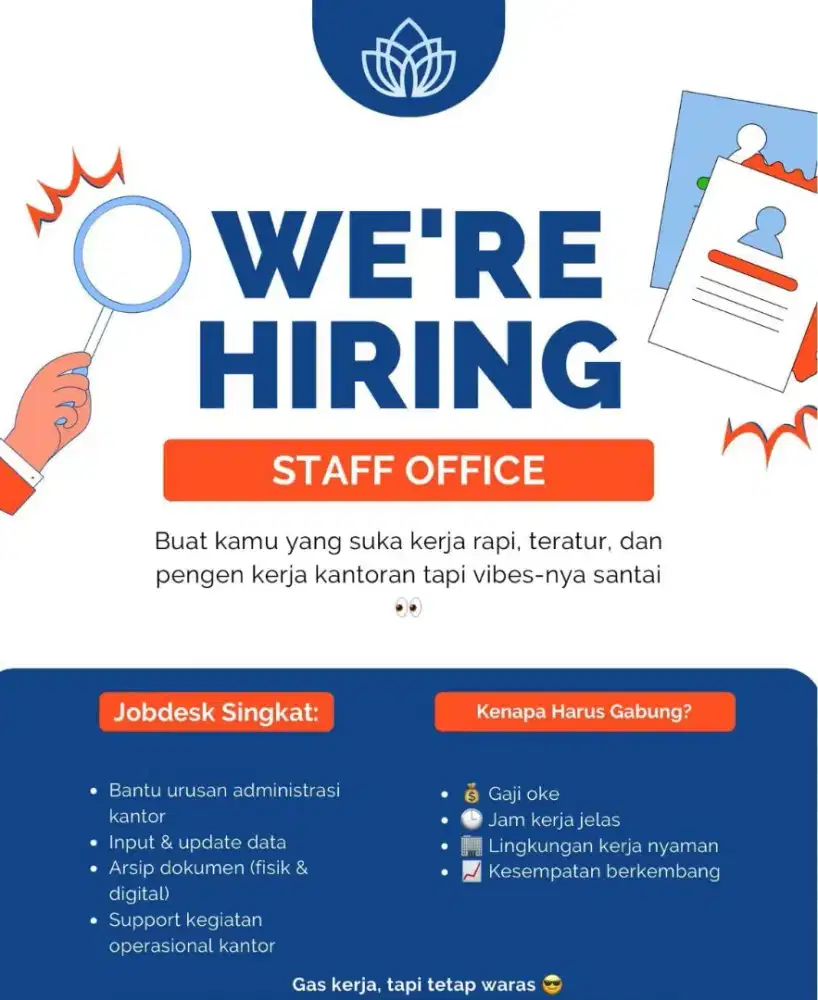 Sedang buka 10 orang staf kantor