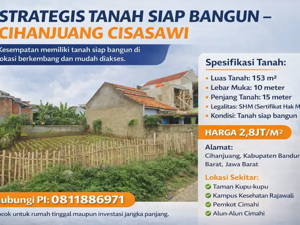 OPPORTUNITY! TANAH SHM SIAP BANGUN HARGA TERBAIK