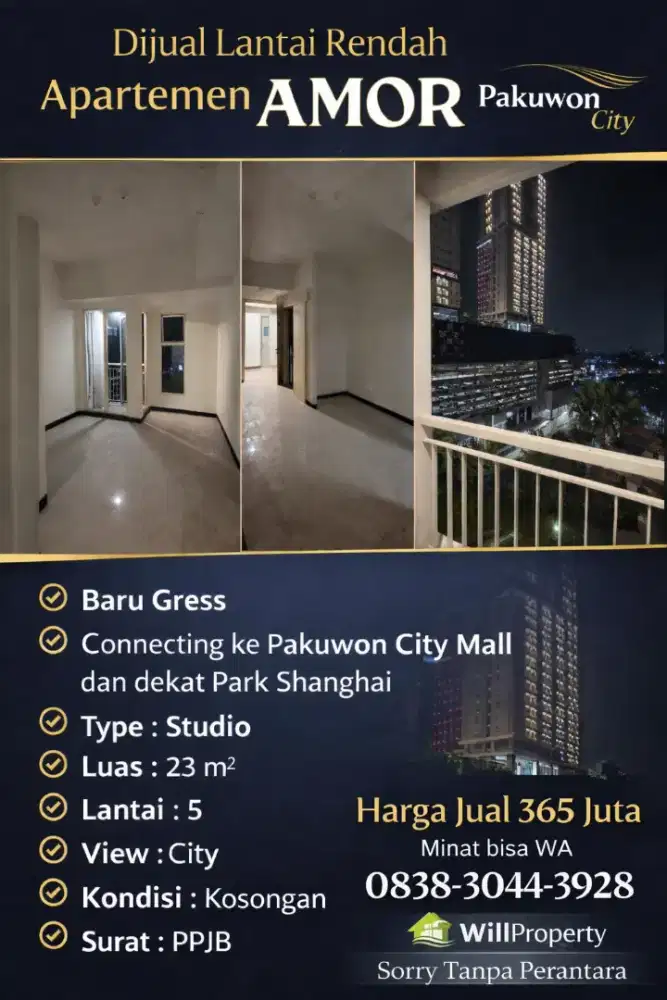 Amor Pakuwon City Mall Studio Kosongan dkt Educity,ITS,Eastcoast,Merr