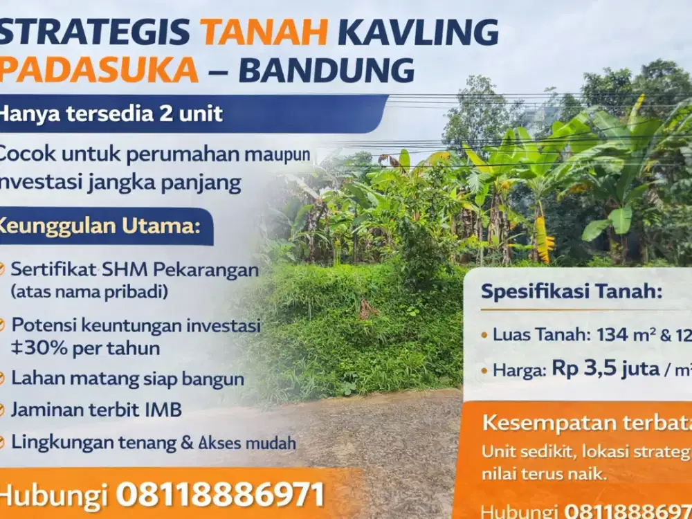 Investasi Cerdas! Tanah Kavling Padasuka – Harga Kompetitif di Bandung