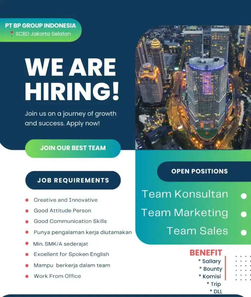 LOWONGAN KERJA TERBARU !