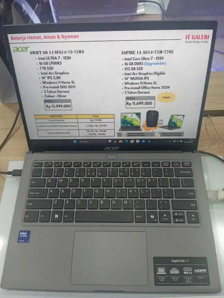 KREDIT LAPTOP ACER ASPIRE 14 AG 14-71M-7705-INTEL CORE ULTRA 7