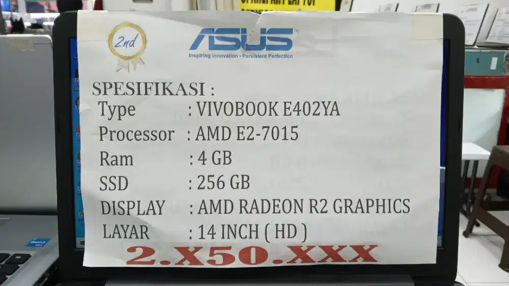 [PROMO RAMADHAN] ASUS VIVOBOOK AMD E2-7015 RAM 4GB SSD 256GB