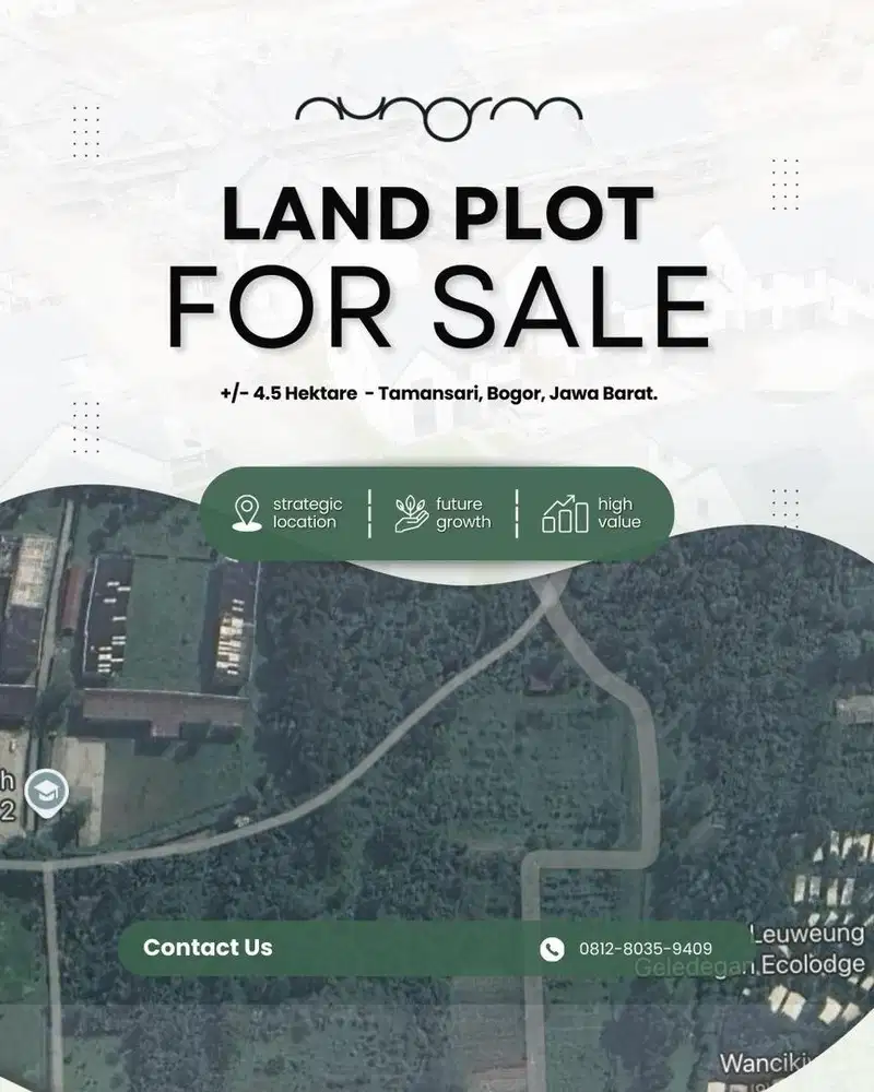 Tanah 4,5Hektar Tamansari Bogor (Harga sesuai NJOP)