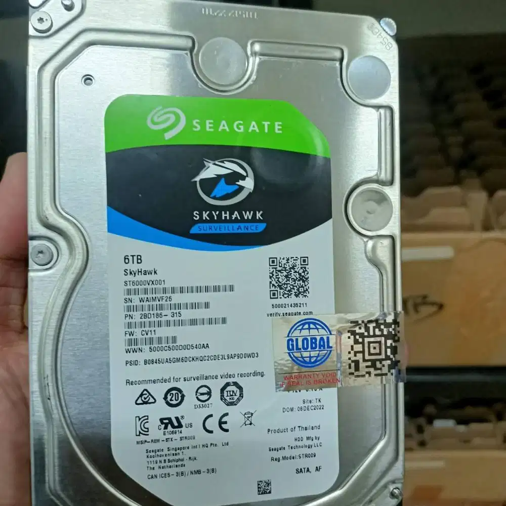 Hdd / Hardisk Cctv 6TB Seagate Skyhawk Internal Sata Komputer for Cctv