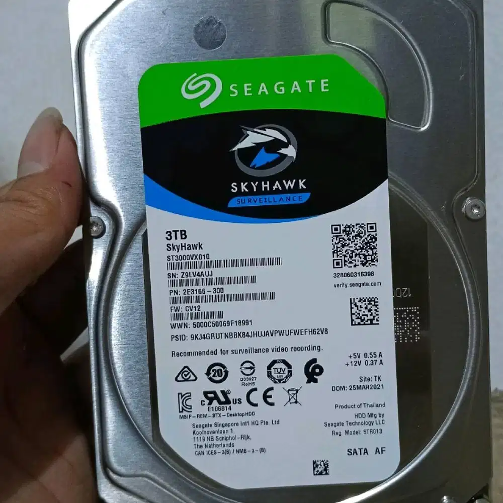 HARDISK 3TB SEAGATE SKYHAWK 3,5 SATA FIR CCTV Internal