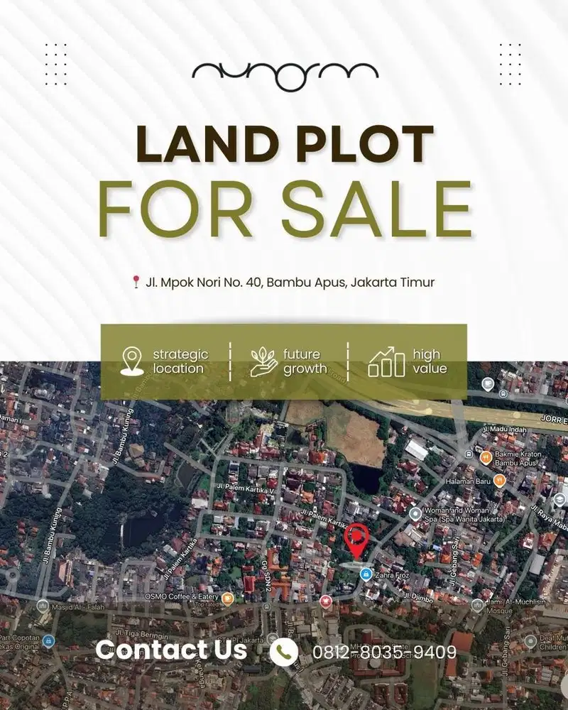 Dijual Tanah Bambu Apus Raya (cocok untuk bisnis padel)