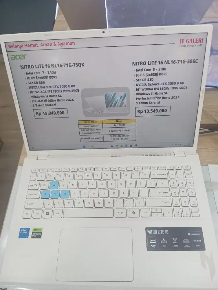 KREDIT LAPTOP ACER NITRO LITE 16 NL 16-71G- 506C- INTEL CORE 5
