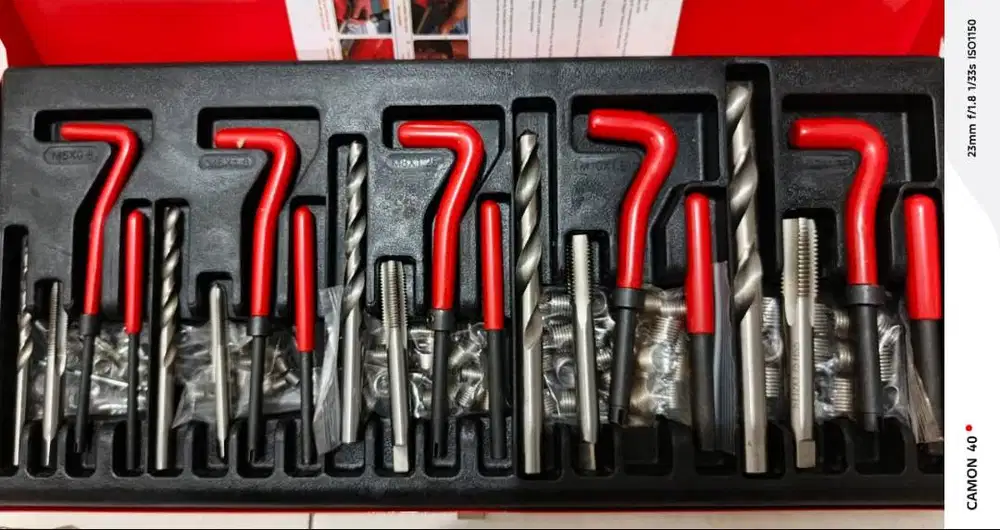 recoil set untuk baut slek doll, komplit bor, mata tab, Ulir M5 M6 M8