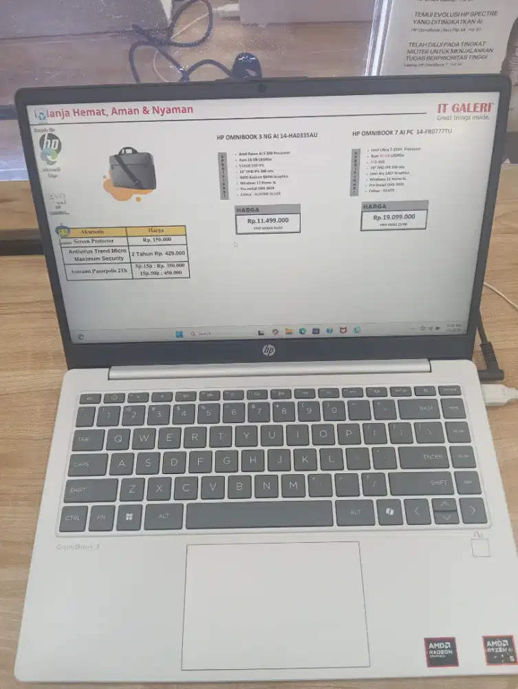 KREDIT LAPTOP HP OMNIBOOK 3 NG AI 14-HA0335AU- Amd RYZEN AI 5